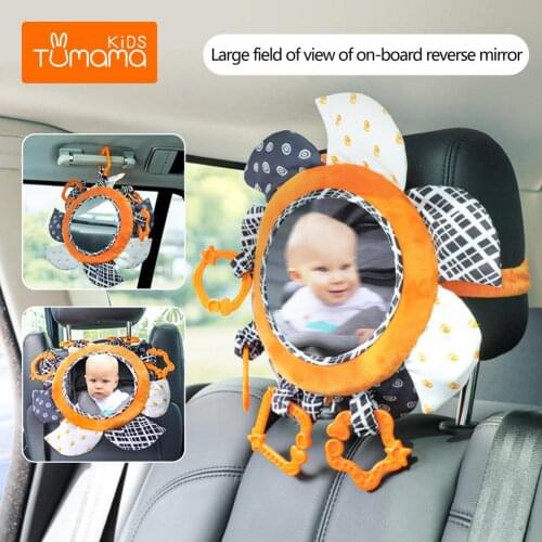Plush Cute Makeup Mirror Plush Distorting Mirror Kids Educational Toy Sun Flower Toy Baby Crib Pendant Baby Exploring Toy