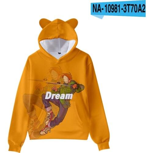 Popular 3D graphics dreamwastaken childrens hoodie cute cat ears series pullover autumn boys and girls sportswear jacket