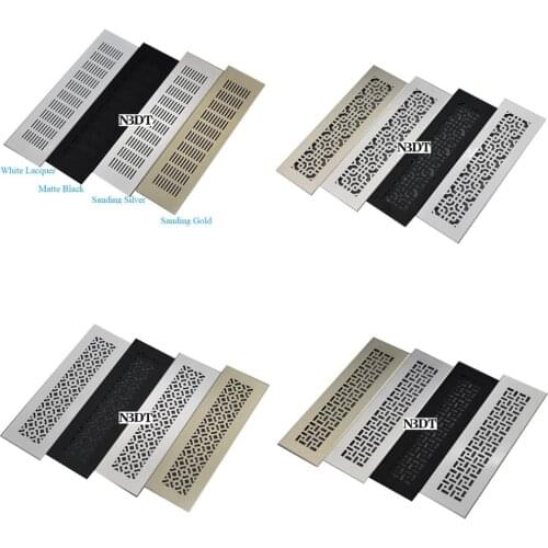 100mm Wide Rectangle Aluminum Air Vent Grille Cover Air Conditioner Closet Sanding Gold Silver Matte Black White Lacquer