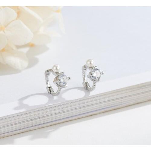 925 Sterling Silver Hot Sale Korean hoop Earrings Simple Temperament Exquisite Semale Sexy Jewelry Gift