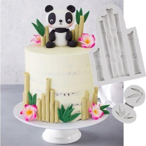 Bamboo & Leaves Silicone Molds Fondant Cakes Decor Tools Silicone Molds Sugarcrafts Chocolate Baking Tools Cakes Gumpaste Form