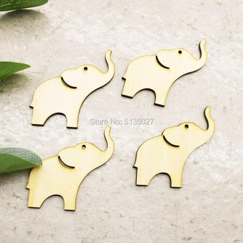 Elephant - Laser Cut Out Unfinished Wood Shape