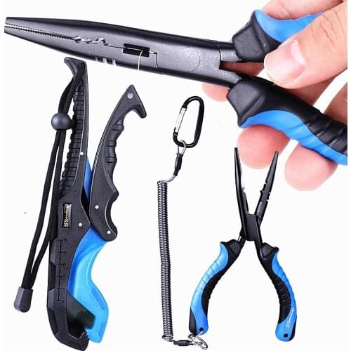 Sougayilang Fishing Tackle High Carbon Control Scissor and Lua Pliers with Carrying Case Fish Control Fishing Plier Accessoryer