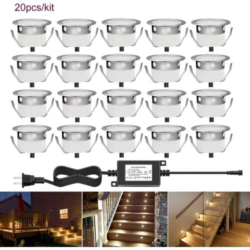 Pack of 20 LED Underground Light 12V Deck Light Waterproof IP67 Garden Outdoor Lighting Step Wall Flooring Lamp