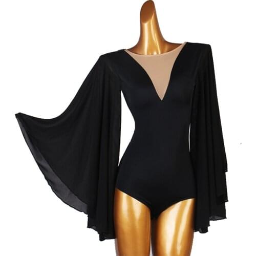 Latin Dance Tops Women Adult/Kids Wide Sleeve Practice Clothes Professional Rumba Jumpsuit Tango Samba Salsa Clothing DQL5226