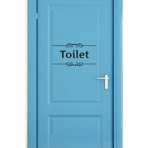 Vintage Toilet Wall Sticker Bathroom Door stickers Decor WC Indoor Vinyl Decal Transfer Vintage Wall Decoration Free shipping