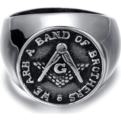 Vintage Mens Round Freemason Mason Templar Masonic Ring US SIZE 7/8/9/10/11/12/13/14