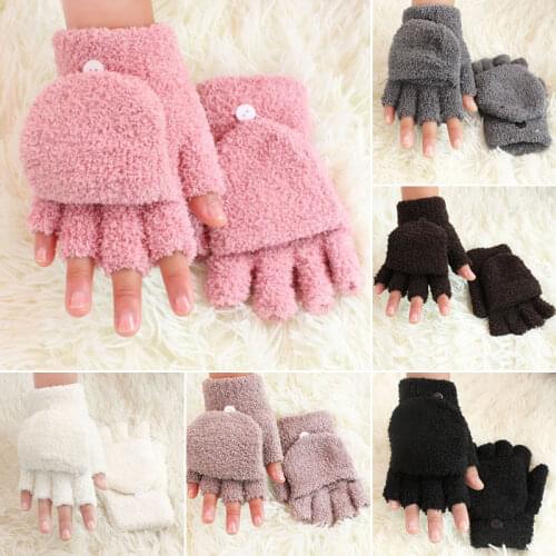 Girls Women Ladies Hand Wrist Warmer Winter Fingerless Gloves Mitten female gloves Women Winter Warm Gloves