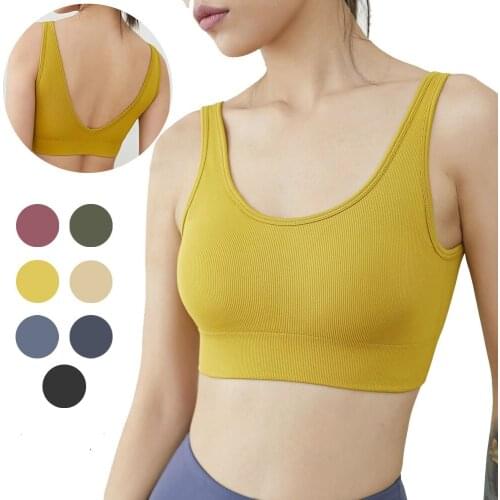 Womens Sport Bra V Beauty Back Fitness Bras Underwear Quick Drying Sports Crop Top Padded Push Up Running Fitness Gym Bra Top
