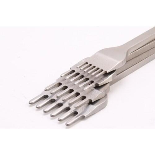 1Pcs 3/4/5/6mm Hole Punches Lacing Stitching Tool Hole Punch Handmade Leather Craft Tool 1/2/4/6 Prong Sewing Tools