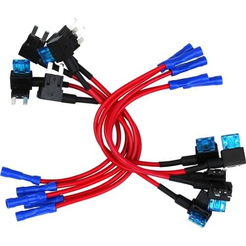 10 Pack - 12V Car Add-a-circuit Fuse TAP Adapter Mini ATM APM Blade Fuse Holder