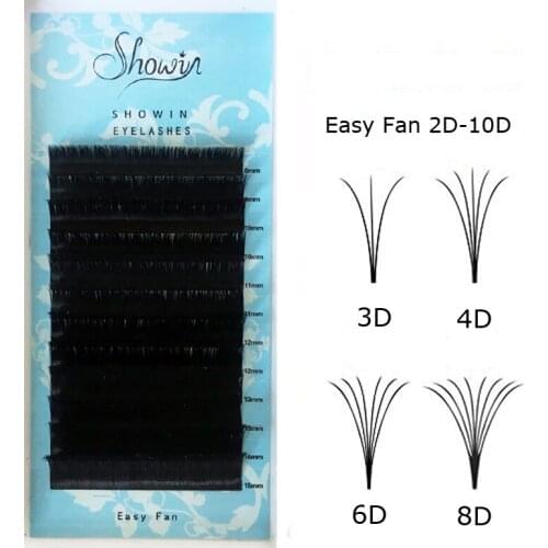 3D Mink Eyelashes Easy Fan Bloom Eyelash Extension Austomatic Flowering Fast Fan Self-Making Fans Volume Lashes Faux Eyelash