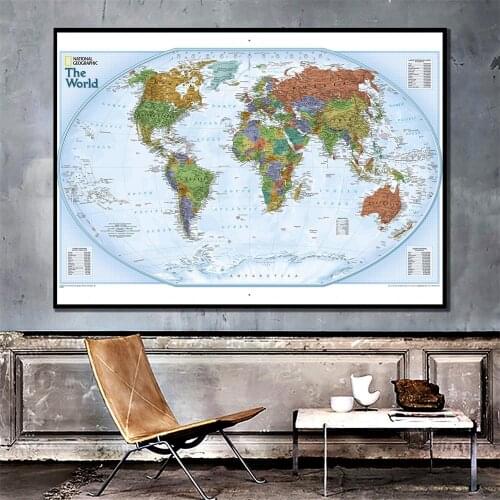 60x90cm The World Polar Projection 2012 Version World Map Wall Map For Home Living Room Decoration