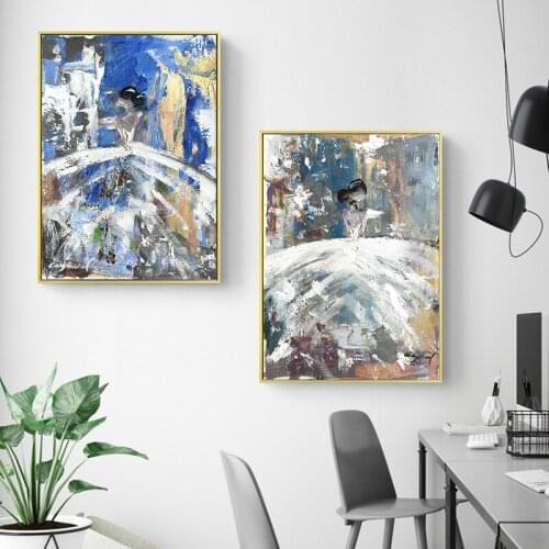 Abstract Figure Art Ballet Dancer Canvas Painting Modern Wall Art Posters Prints Wall Pictures for Living Room Home Decor