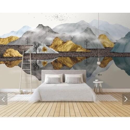 Abstract Water Mountain View Wall Papers for Walls 3 D Mural Wallpaper for Living Room Bedroom Backdrop Wallpapers Contact Paper