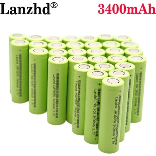 2021 NEW 3.7V 18650 Battery 3400mAh INR18650 30A Discharge Li-ion Rechargeable Battery For Flashlight Tools and Toys(10-40PCS)
