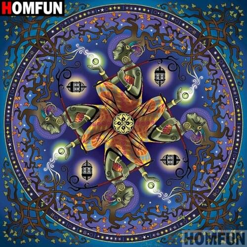 Homfun Full Square/Round Drill 5D DIY Diamond Painting "Mandala flower" 3D Embroidery Cross Stitch Home Decor Gift A12502