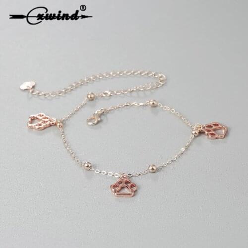 Fashion Foot Leg Accessories Pets Bear Cat Dogs Paw Charm Anklets for Women Summer Ankle Bracelet Animal Love Pendant Jewelry