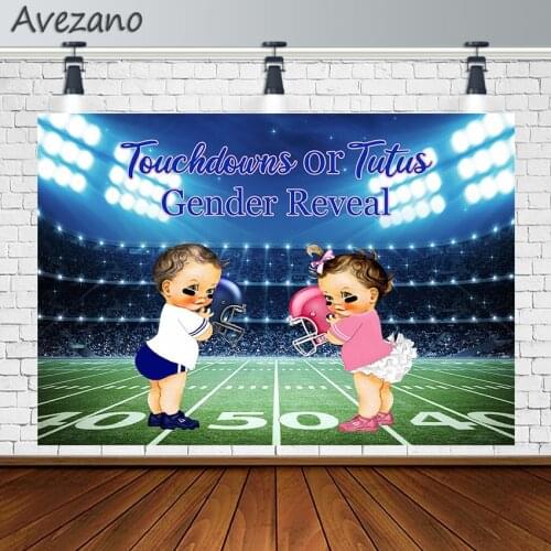 Avezano Gender Reveal Photography Backdrop Rugby Game Boy Girl Touchdouns Or Tutus Backgrounds Photo Studio Photozone Photocall