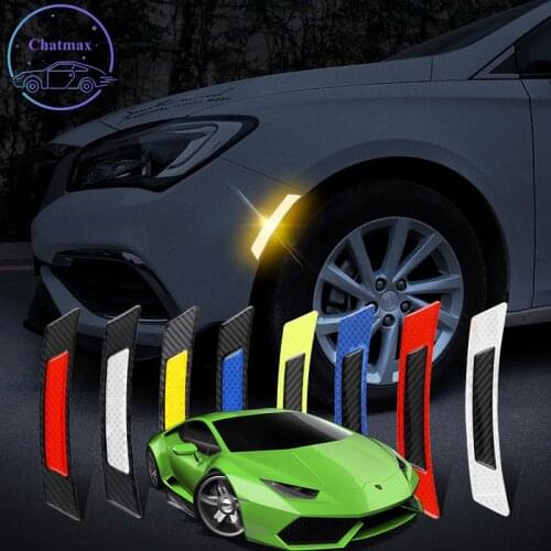 Car Anti-wear Strip Universal for LAMBORGHINI Auto Doors Carbon Fiber Reflective Stickers Wheel EyeBrow Luminous Trim
