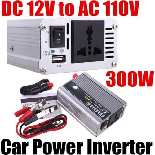 Modified Sine Wave Car Power Inverter 300W Converter Power Supply DC 12V to AC 110V USB Adapter voltage Transformer