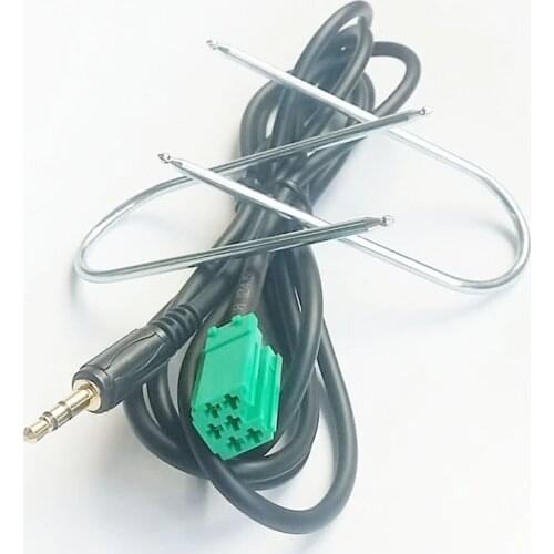 Biurlink ISO 6Pin Plug Aux Cable 3.5MM Jack Aux Wiring Adapter for Renault Radio Updatelist