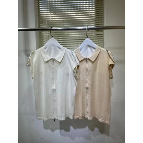 Women Fashion Knit Blouse Short Sleeve Turn down Collar Casual Beading Tops Women Shirts Female 2021 Autumn Winter Blouses