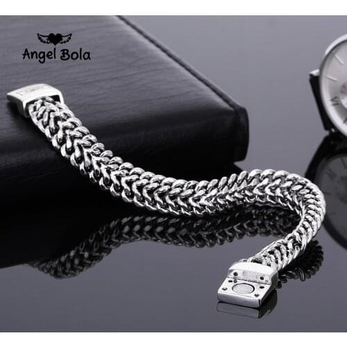 Buddha Mens Bracelets Men Fashion New Link Chain Vintage Ancient color Men Heavy Wide Mens Bracelets Bicycle Chain Wristband
