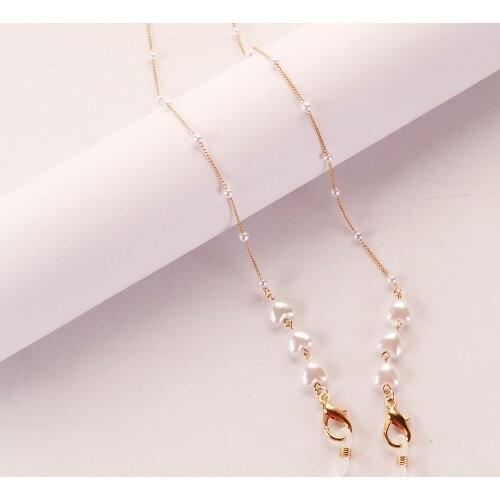 70cm Love Heart Shaped Pearl Glasses Chain Mask Lanyard Strap Cords Casual Women Men Sunglasses Reading Chain Eyewear Accessorie
