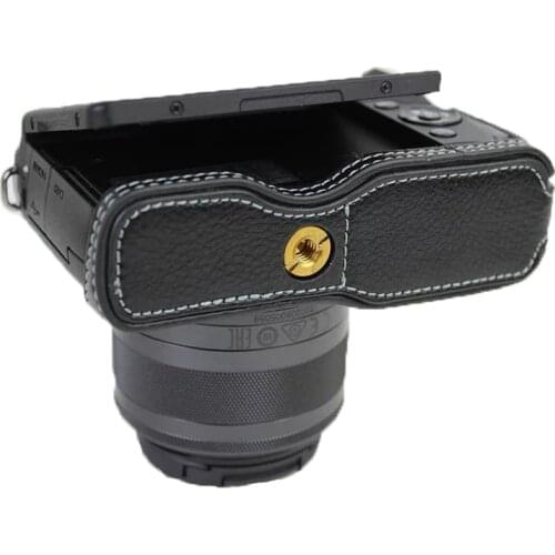 New Genuine Leather Camera Case Half Body For Canon EOS M10 EOSM10 dslr camera bag