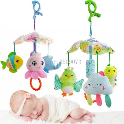 Baby Rattles Crib Mobiles Toy Holder Rotating Animal Musical Box Bed Bell Hanging Bracket Toys for Newborn Toy 0-24 Months Gift