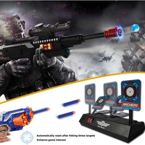 For Nerf Toys Shooting Target Kids Sound Light Shooting Game High Precision Scoring Auto Reset Electric Gun Target Accessories