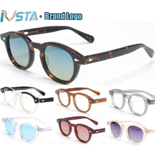 IVSTA High Quality Prescription Glasses Lemtosh Style Johnny Depp Sunglasses Men Acetate Round Women Luxury Brand Designer Frame