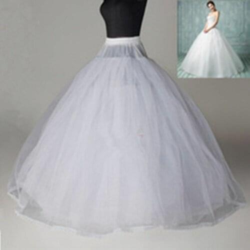 Hot Seller White Hoopless Crinoline Petticoat A-line wedding Dress Gown Slip Underskirt