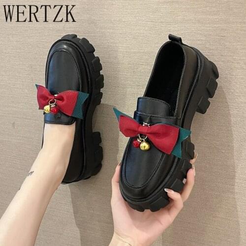 Loafers Women Flats Lolita Shoes Girls Casual School Students Fashion JK Uniform Spring Autumn Ladies Thick Platform Round Toe