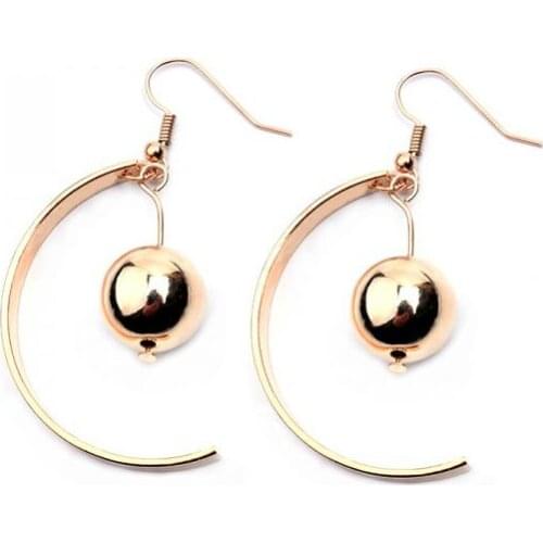 Ex849 Fashion Gothic punk alloy geometric semi-circular Round ball earrings 2021 trend Womens Jewelry Accessories