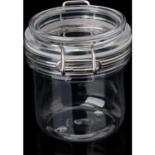 500ML Plastic Round Clip Top Storage Jar With Airtight Seal Lid Kitchen Food Container Tableware Preserving Cosmetic Cream