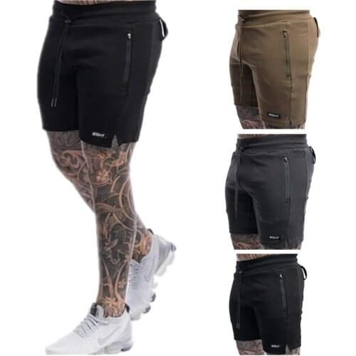 Men Gym Fitness cotton shorts Run jogging sports bodybuilding Calf-Length Sweatpants 2021 New male workout short pant