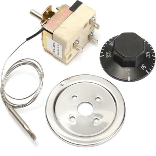 Thermostat AC 250V 16A 50 to 300 degrees Celsius Temperature Controller NO NC for Electric Oven
