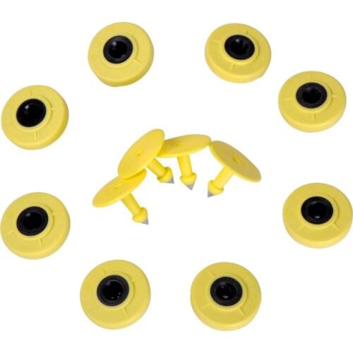 20pcs Sheep Ear Tag Laser Type Copper Head Earrings 134.2khz Farm Animal Identification with Rfid Chips Em4305 Microchips