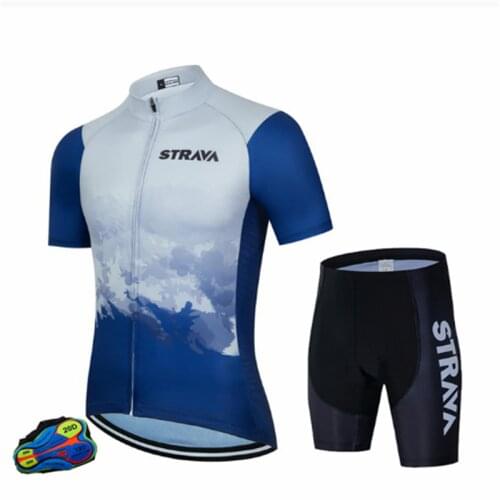 STRAVA Cycling Jersey Sportswear Maillot Ropa Riding Bike Clothes Short Sleeve Sports Cycling 20 Pad Road Bike Cycling Jersey