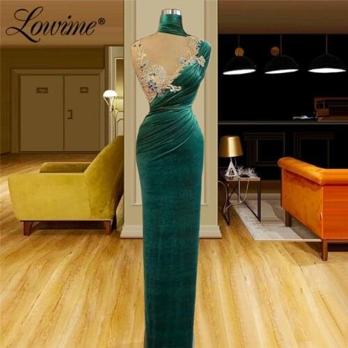 Vintage Green Velvet Evening Dresses 2021 Haute Couture Floor Length Beaded Crystals Stones Plus Size Party Dress Prom Gowns