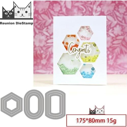 Reunion Polygonal Multilayer Frame Metal Cutting Dies Scrapbooking Craft Mold Cut Die Stencil Handmade Paper Card Make Template