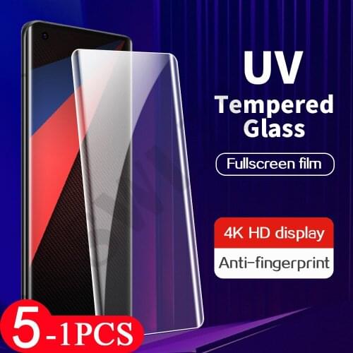 5-1Pcs cover UV Glass for vivo X60 X60T iQOO 5 x50 pro plus NEX 3 3S phone screen protector UV tempered glass protective film