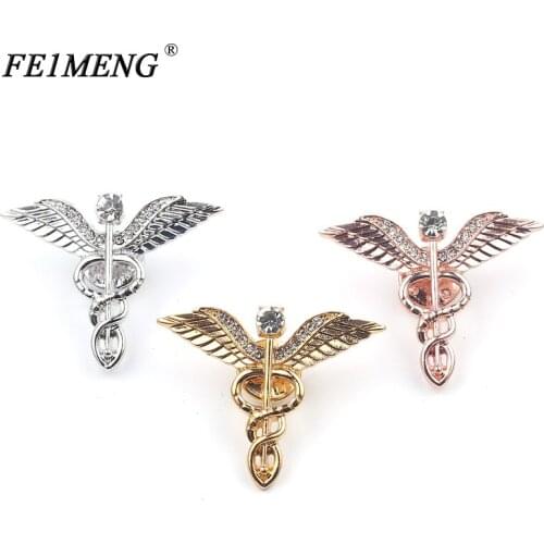 3 Colors Crystal Angel Wings Brooch Cute Gold Rose Gold Silver Color CZ Crystal Pins Badges Brooches For Women Fashion Jewelry