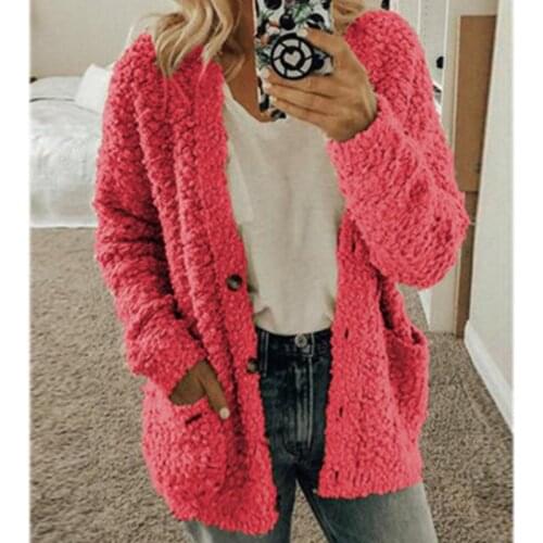 Women Long Sleeve Sweater Cardigan Casual Solid Pocket Coat Autumn Winter Cardigans Sweaters Tops Plus Size