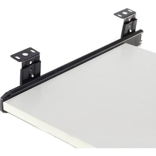 1 Pair Low-Noise Ball Bearing Pull Out Slide for Wooden Keyboard Tray Hanging Suspension Bracket Side Mounting Pc Desk