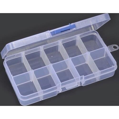 1pcs Portable 10 Compartments Plastic Storage Box Adjustable Grids Jewelry Diamond Holder Box Travel Household Storaging Boxe
