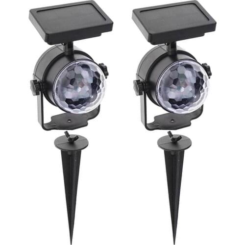2pcs Hight Quality Solar Rotating Color Projection Lamp Outdoor Solar Lawn Light Garden Light Solar Light For Dropship