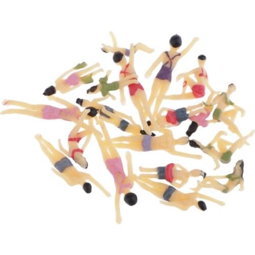 20pc 1:100 HO Scale People Mixed Figures Beach Figure Miniature Model Supply